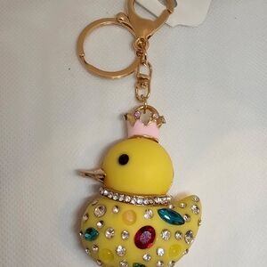Yellow Duck BAG ChARM with Rhinestones